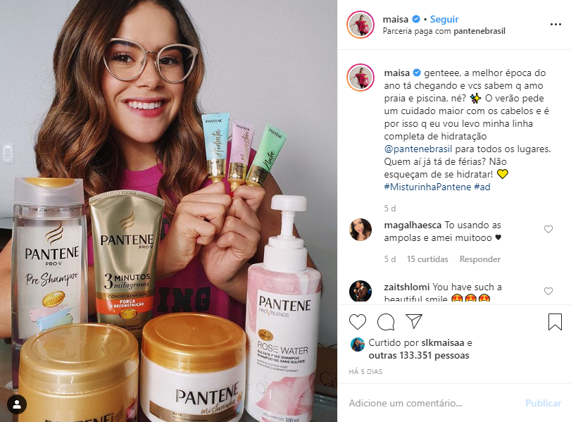 pantene usa influenciadores digitais em sua estratégia de marketing