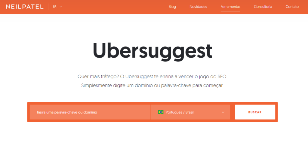 ubersuggest ferramenta de SEO gratuita