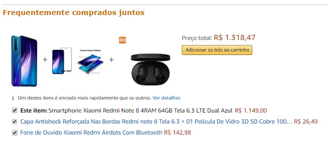 Exemplo de combo ofertado em e-commerce
