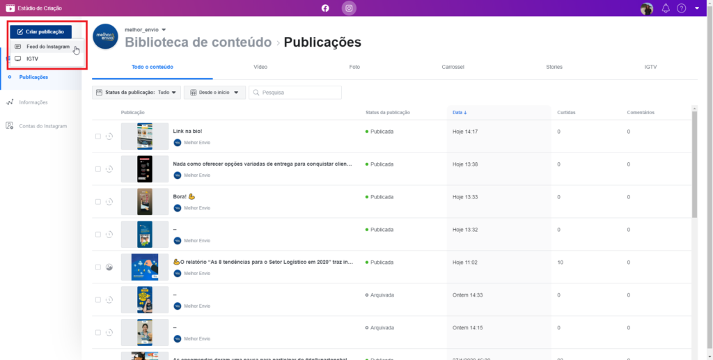 imagem mostra tutorial de como programar postagens no Instagram