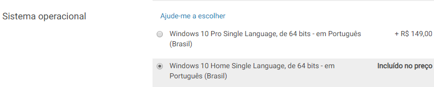 exemplo de aplicação de up selling no site da dell