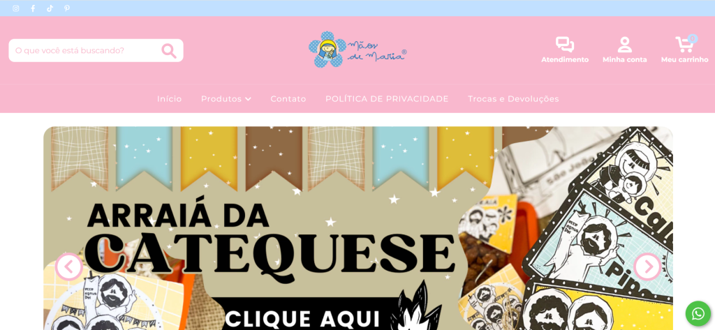 Loja virtual do Atelier Mãos de Maria