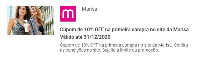 Cupom de desconto em e-commerce de moda