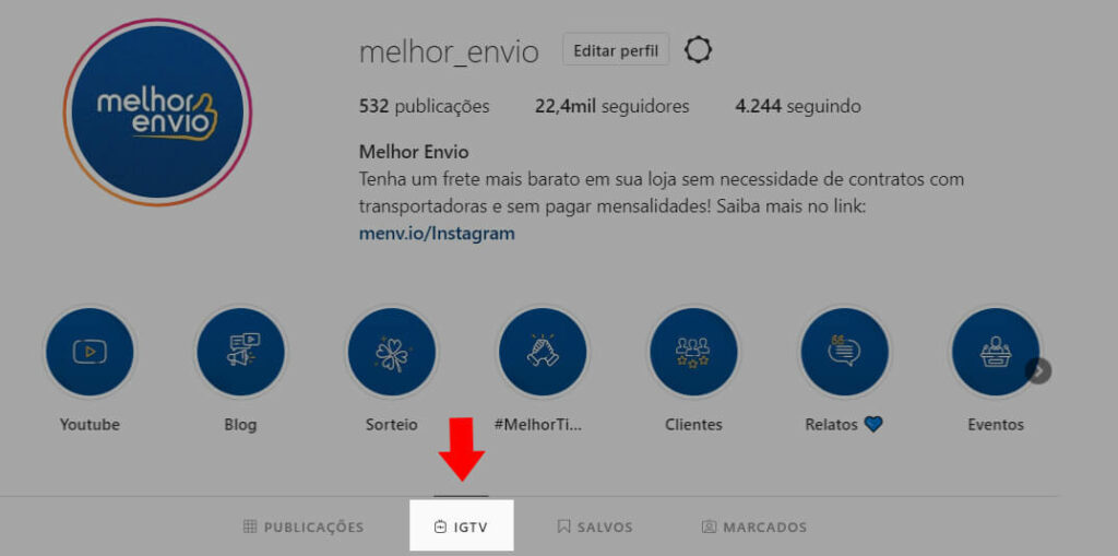 ícone IGTV no Instagram