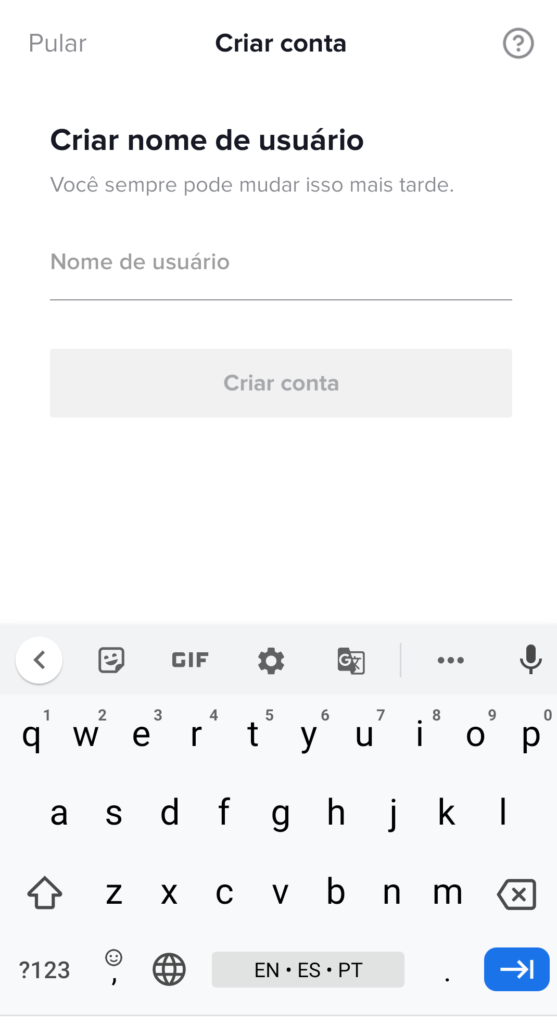 Criar nome de usuário no TikTok
