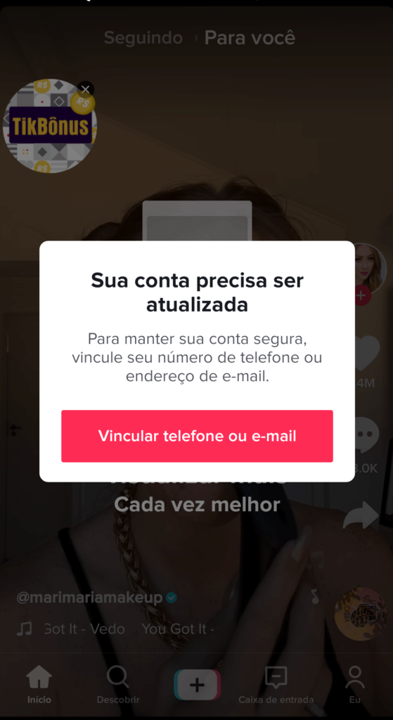 Verificar conta no TikTok