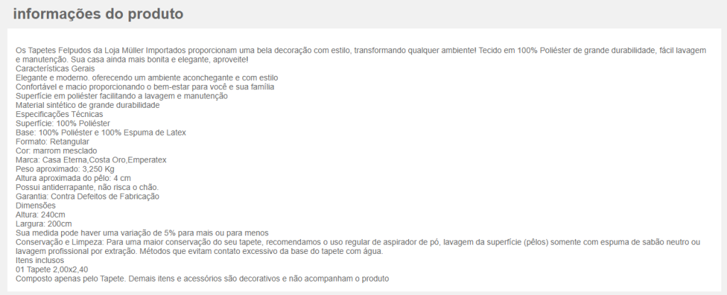 Para vender no marketplace é necessário se preocupar com a descrição dos produtos