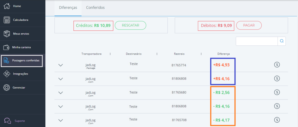 postagens-conferidas-jadlog-simulador