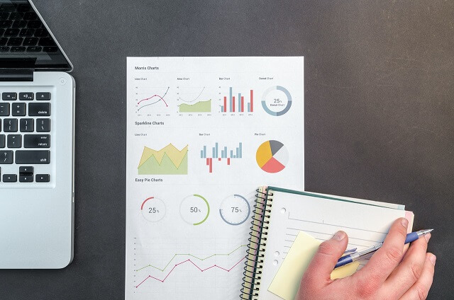 imagem com gráficos ilustra métricas de marketing digital