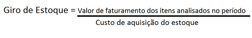 giro de estoque cálculo por valor