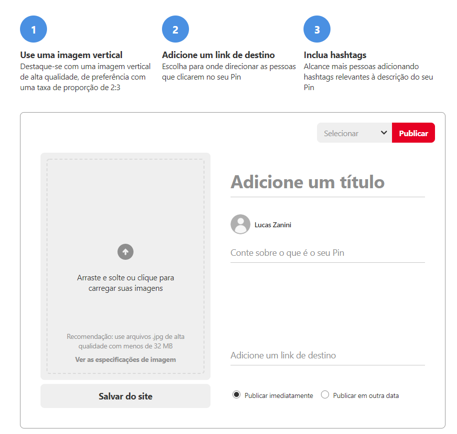 exemplo de pin