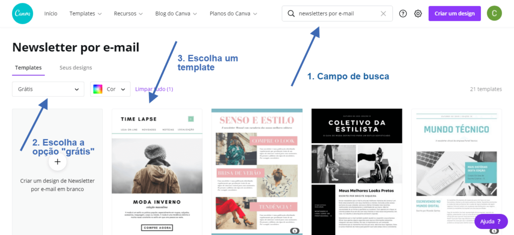 como usar o Canva para criar newsletter