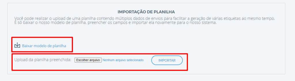 baixar planilha para facilitar cálculo multiplos envios