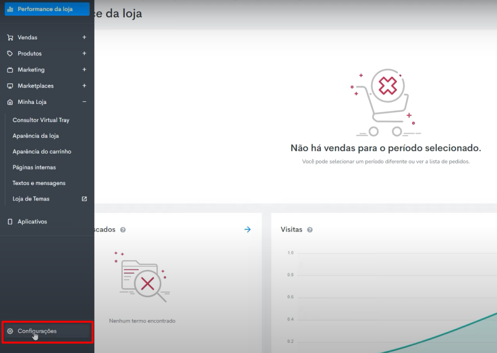 Configuracoes de frete Tray commerce