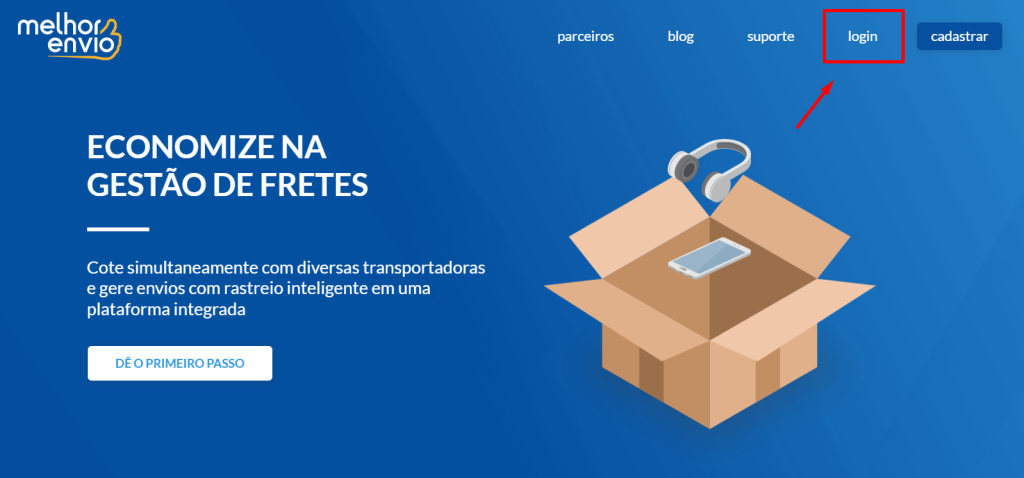 Print da Home do Melhor Envio