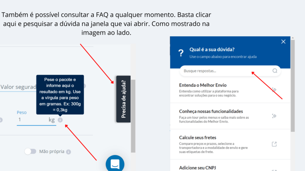 Exemplos de ícones que facilitam a consulta de informações importantes