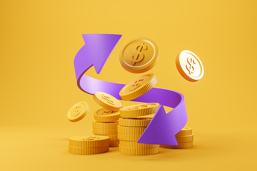 Ilustração de moedas empilhadas