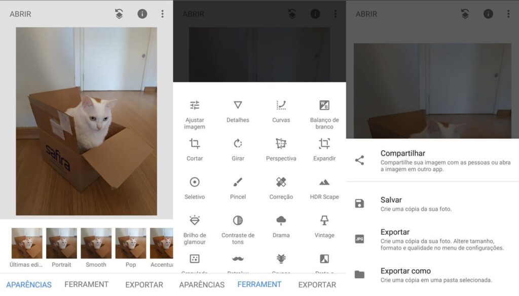 Snapseed é um aplicativo gratuito de edição de imagem desenvolvido pelo Google.