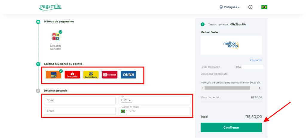 bancos-disponíveis-pagsmile