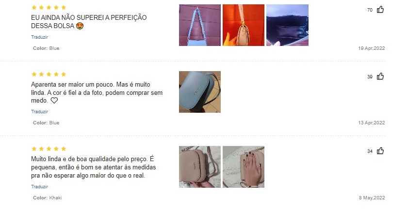 Exemplo de gamificação aplicada nos comentários da shein