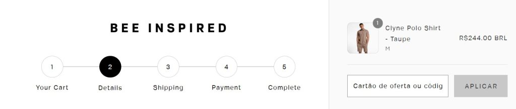 Exemplo de gamificação aplicado no checkout