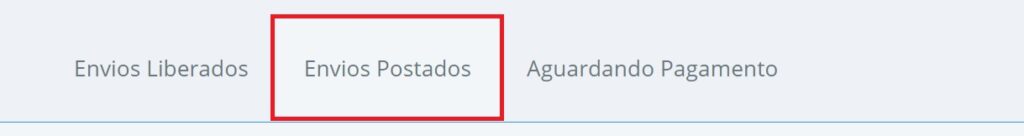 Aba "Envios postados"