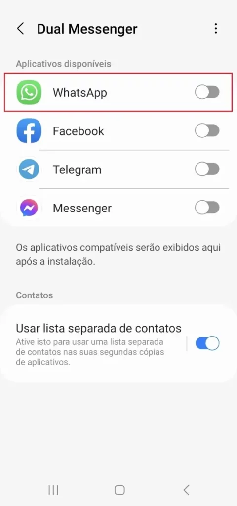 Recursos avançados na aba de configuração do celular