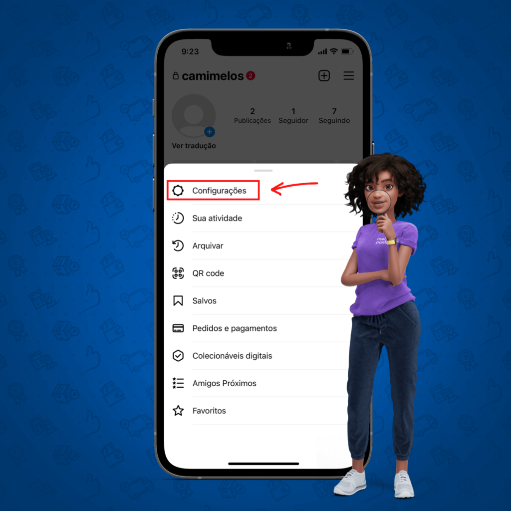 Como proteger o Instagram ativando a autenticação em dois fatores. (Imagem: Camila Melo / Melhor Envio)