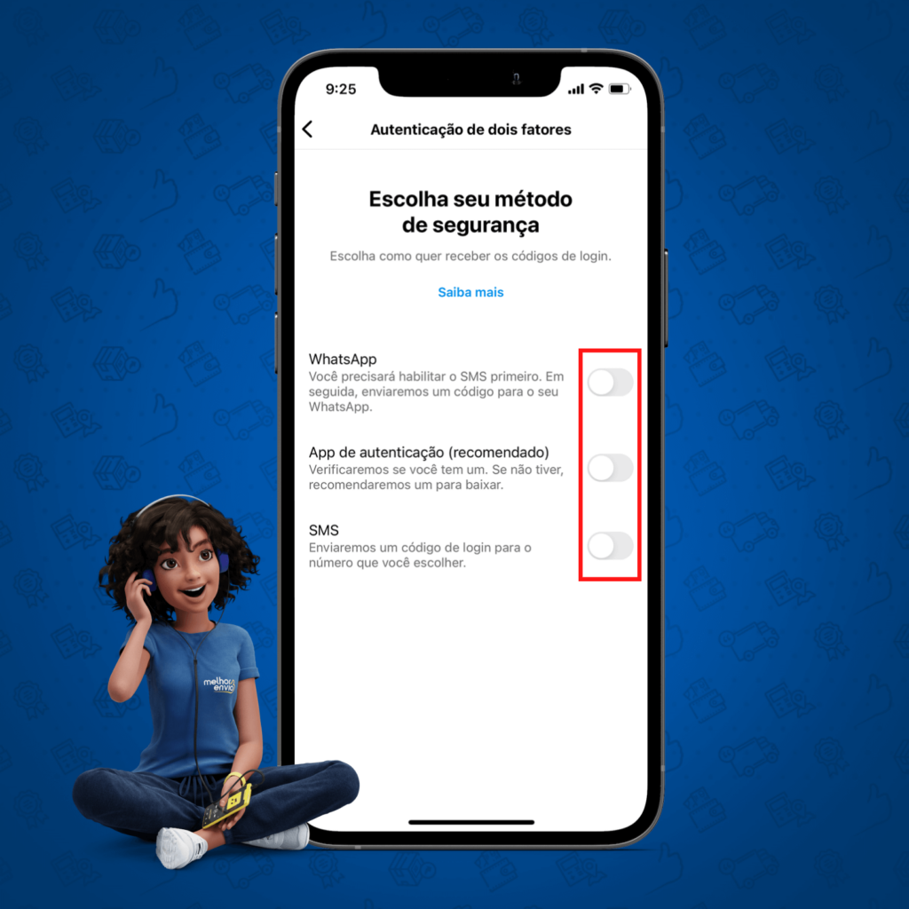 Como proteger o Instagram ativando a autenticação em dois fatores. (Imagem: Camila Melo / Melhor Envio)