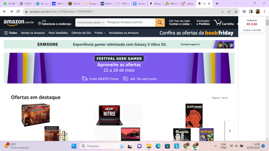 tela da página da home