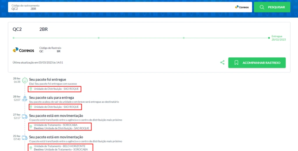 Como saber exatamente onde está minha encomenda