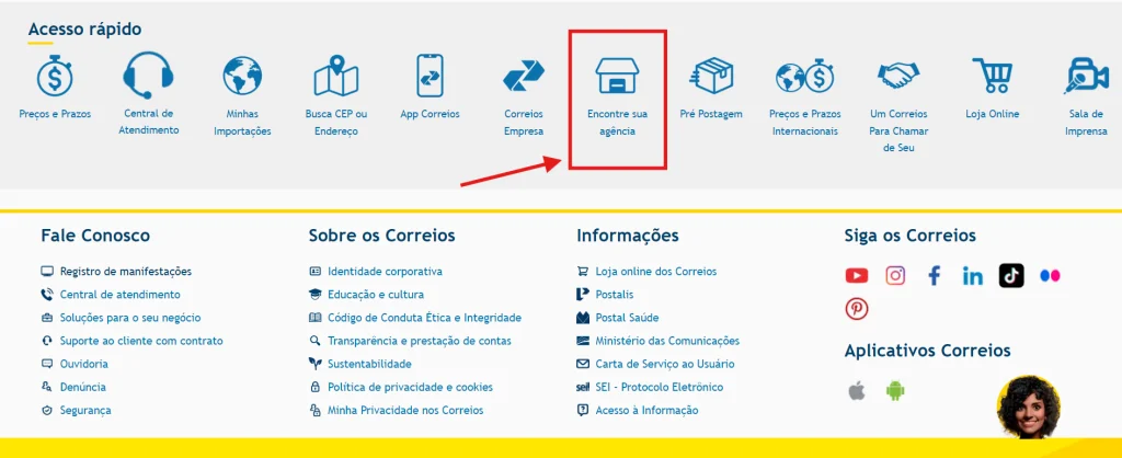 Como encontrar agência dos Correios mais próxima