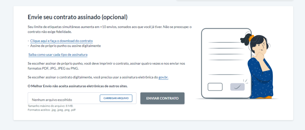 Envio do contrato assinado