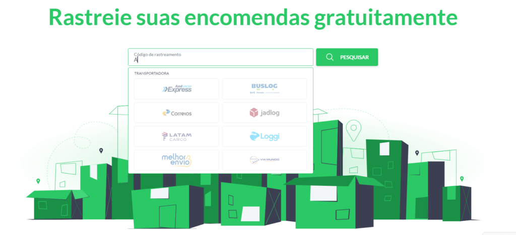 Inserindo código de rastreio na busca do Melhor Rastreio