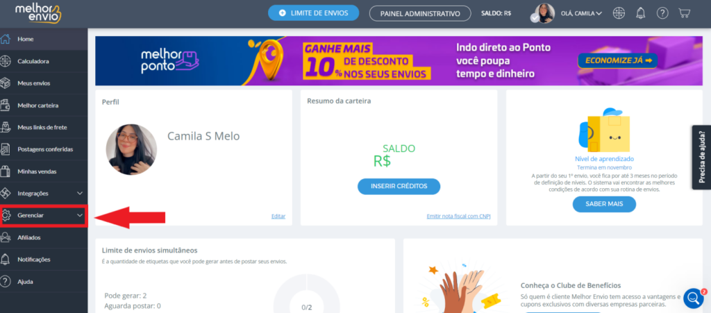 Autenticação de dois fatores no Melhor Envio