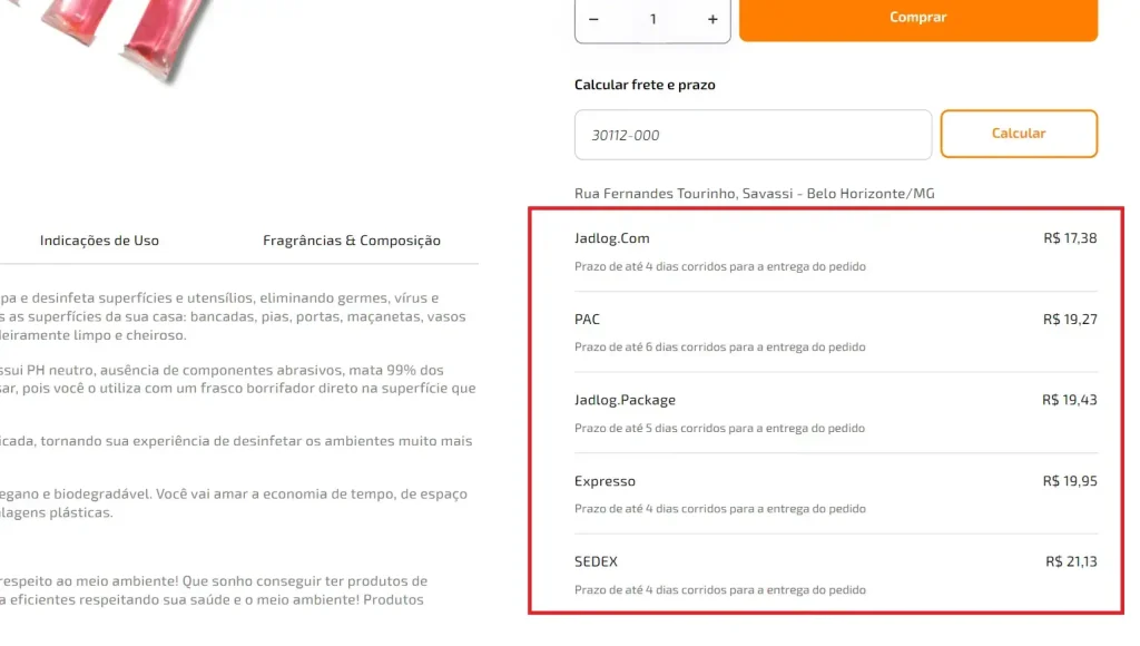 print melhor envio