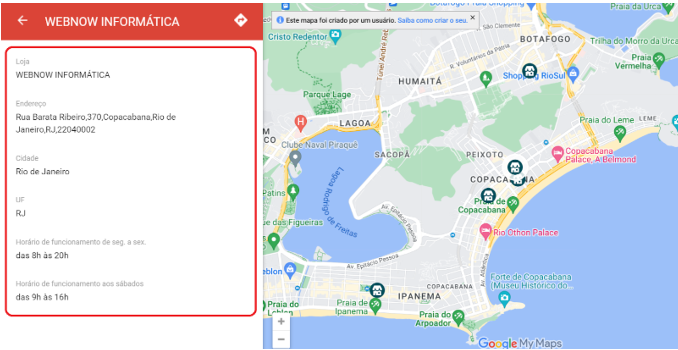 Confirme os dados do local de postagem