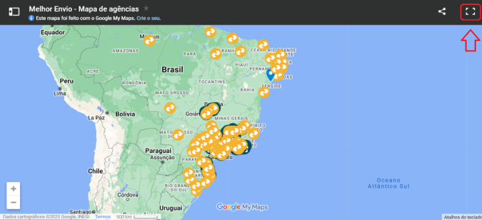 Mapa das unidades dos pontos parceiros