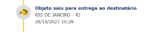 Correios: Objeto saiu para entrega ao destinatário