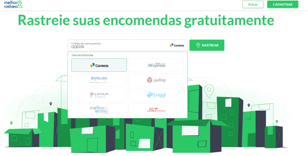 como descobrir a transportadora pelo código de rastreio no Melhor Rastreio