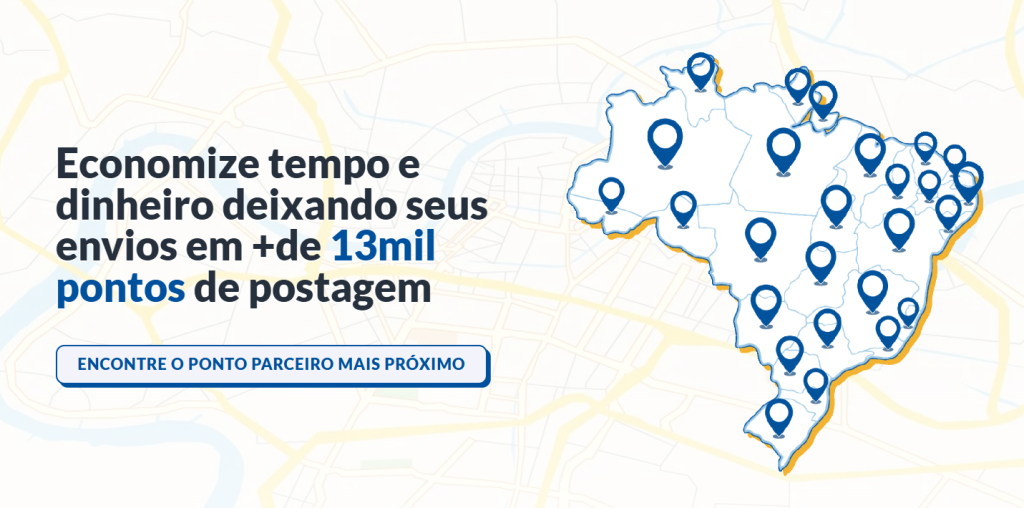 Economize tempo e dinheiro deixando seus envios em +de 13 mil pontos de postagem