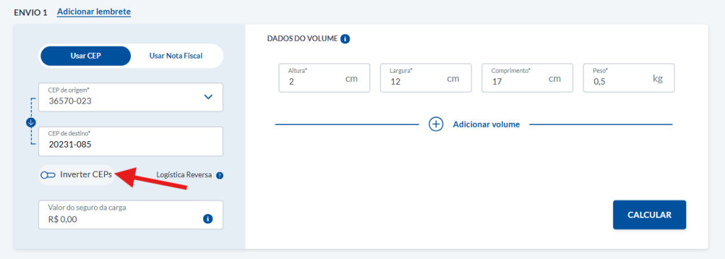 Logística reversa do Melhor Envio
