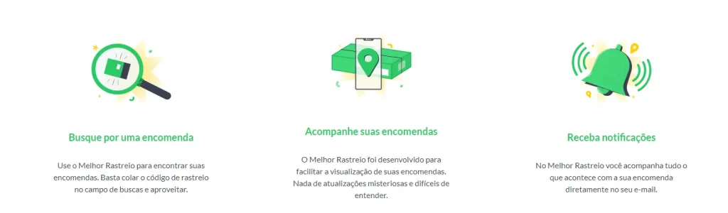 Vantagens do Melhor Rastreio: Buscar por encomendas, acompanhar o rastreio e receber notificações