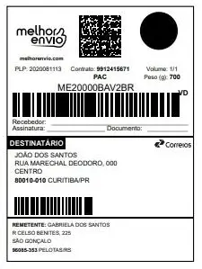 Exemplo de etiqueta