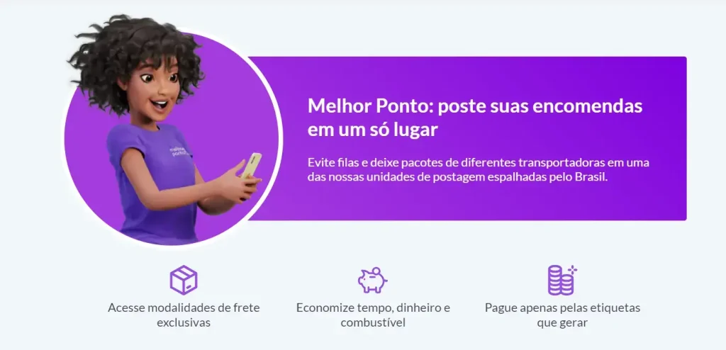 Melhor ponto: poste suas encomendas em um só lugar.