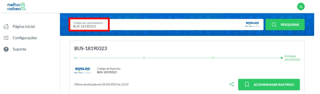 rastrear encomenda bulslog no Melhor Rastreio