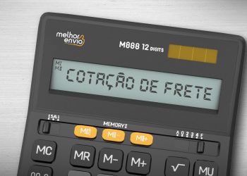 imagem com calculadora exibindo as palavras cotação de frete no display