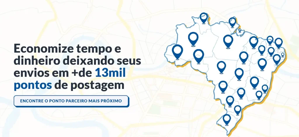 Economize tempo e dinheiro deixando seus envios em + 13 mil pontos de postagem