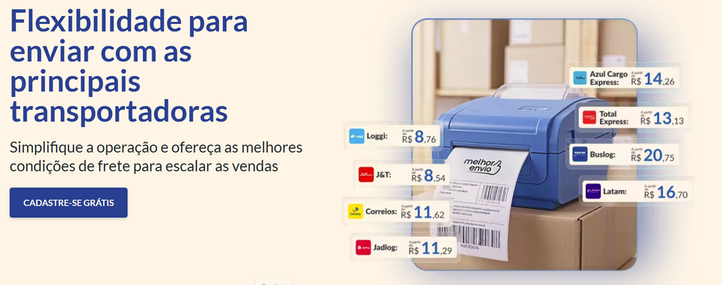 impressora de etiquetas imprimindo etiquetas do Melhor Envio