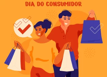 Capa do artigo dia do consumidor 2026 que mostra dois comparadores segurando compras